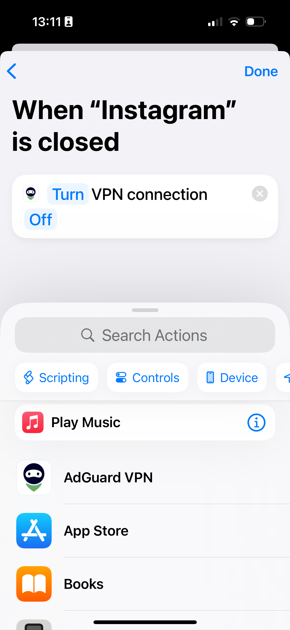 Turn VPN connection Off