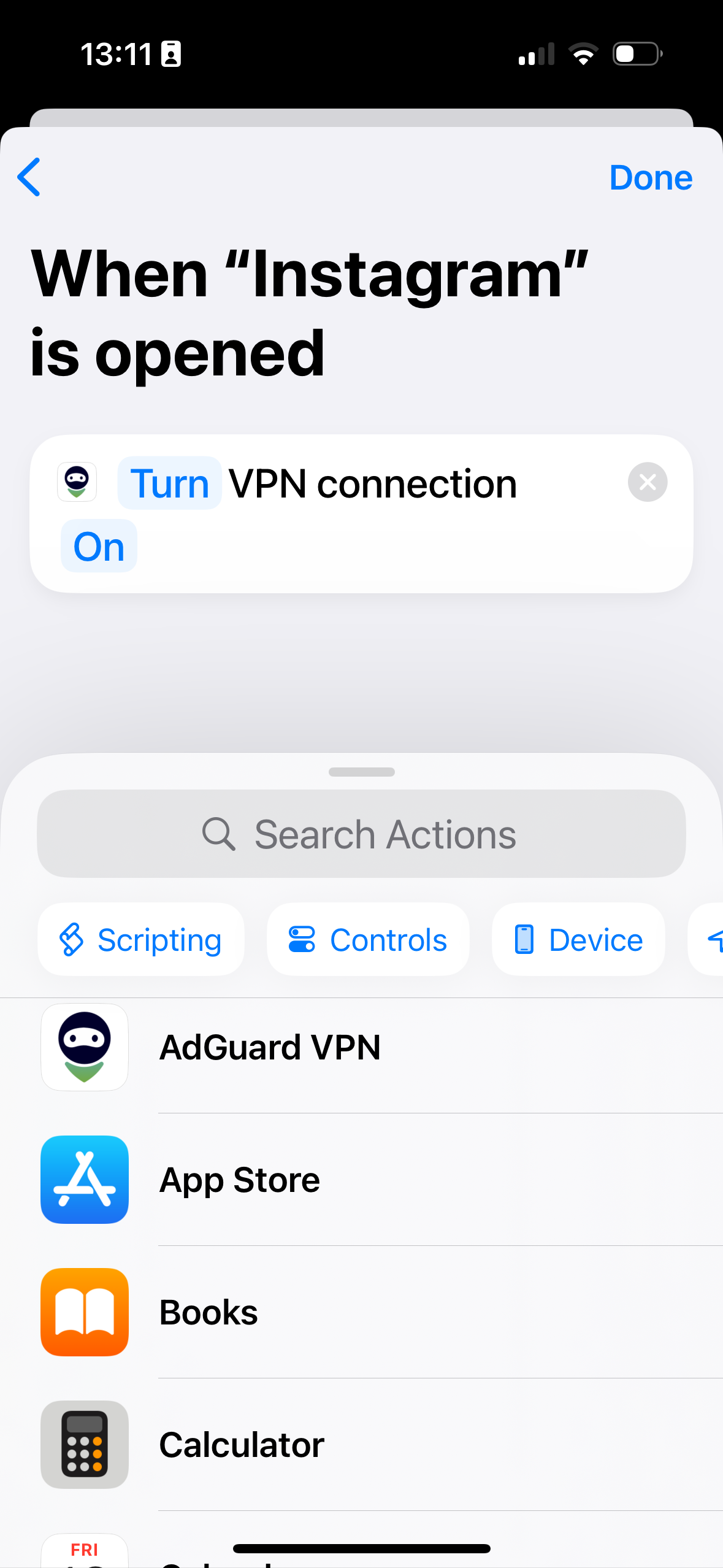 Turn VPN connection On