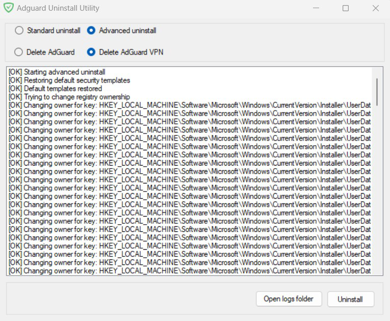 how to uninstall adguard adnroid