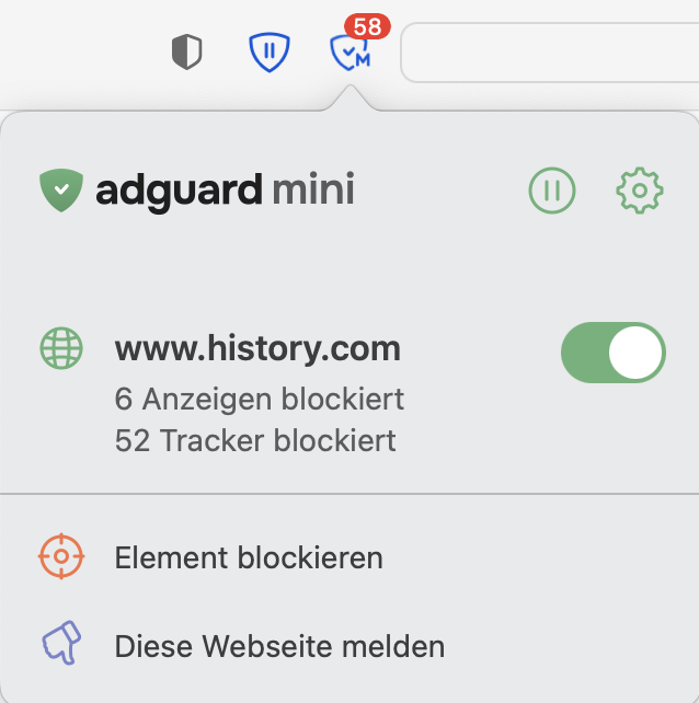 Safari-Popup