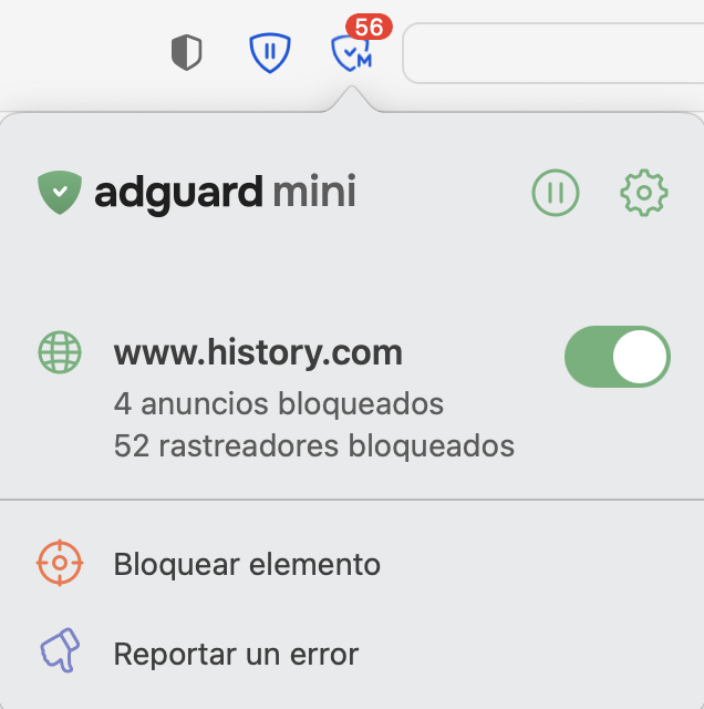 Popup de Safari