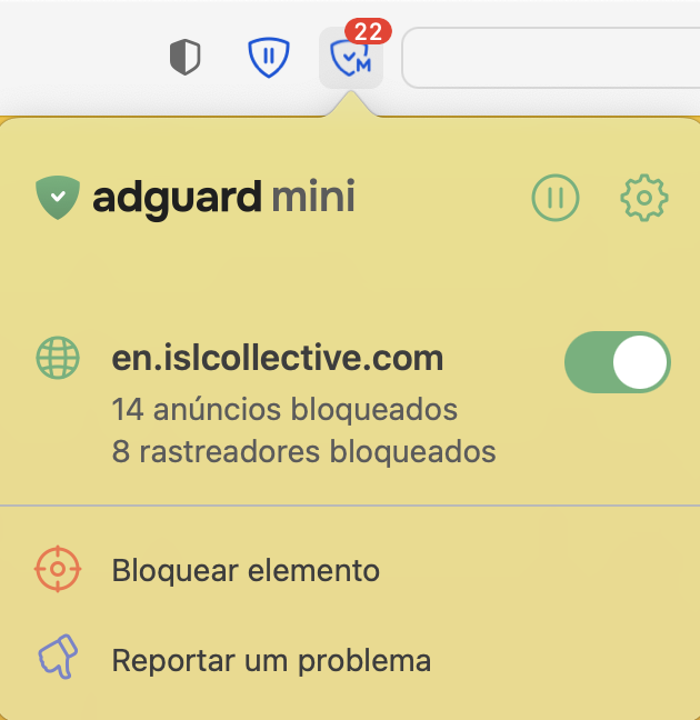 Popup do Safari mobile