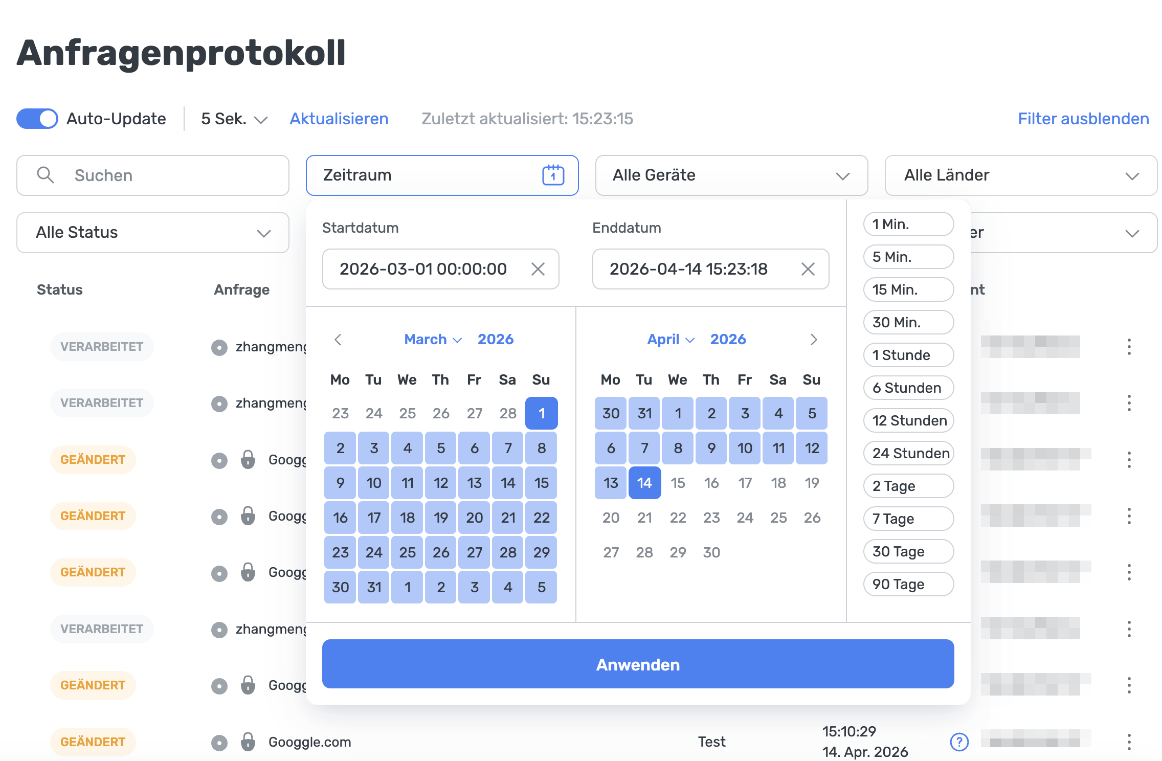 Neues Anfragenprotokoll