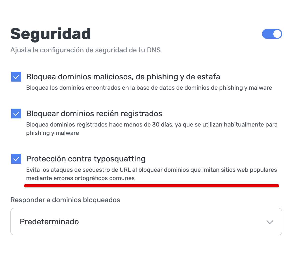 Configuración de seguridad