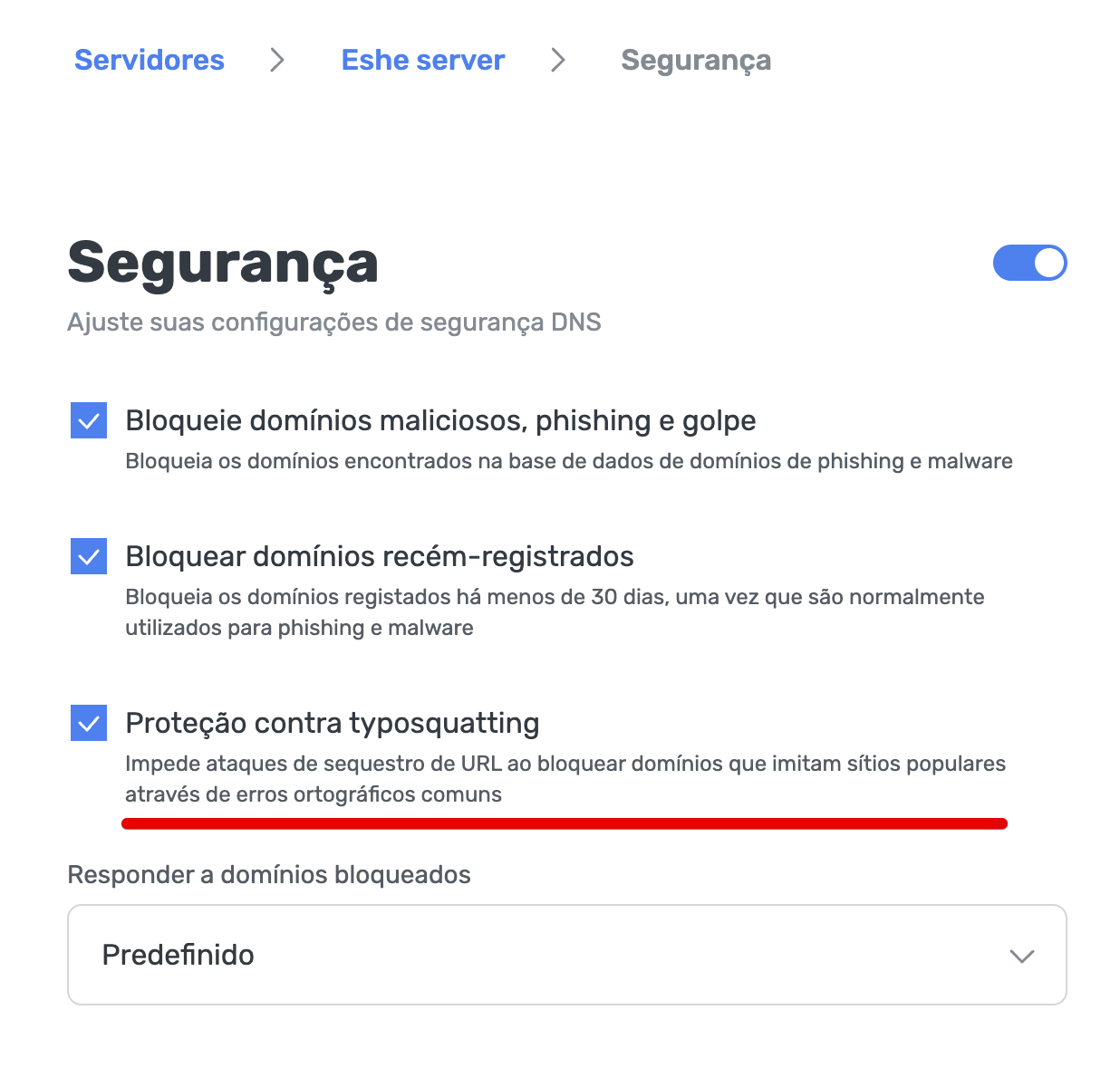 Defini&ccedil;&otilde;es de seguran&ccedil;a
