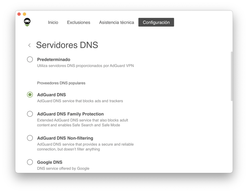 Lista de servidores DNS