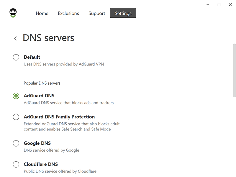 DNSサーバーのリスト